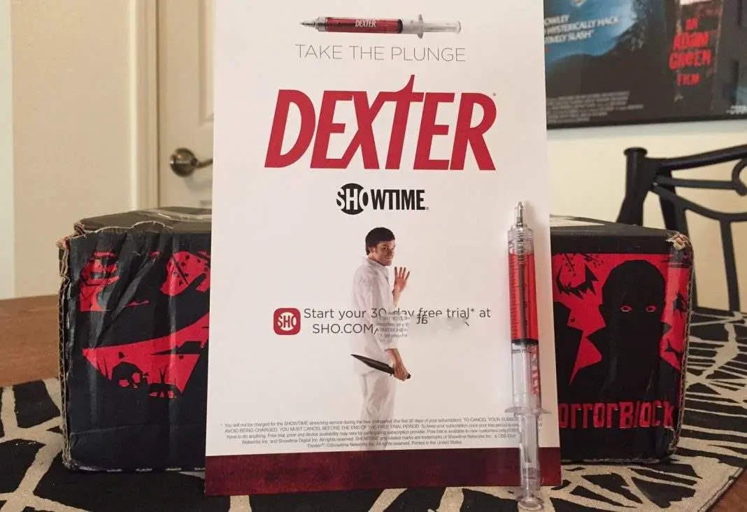Dexter syringe pen in the October 2016 Horror Block