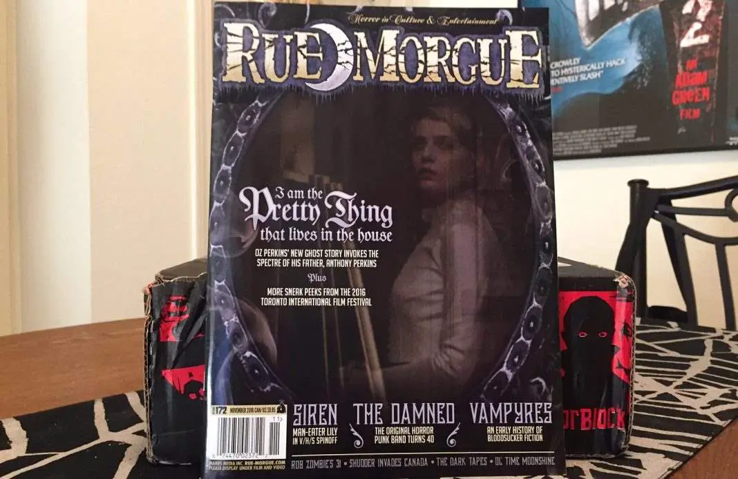 The November 2016 issue of Rue Morgue magazine in the October 2016 Horror Block