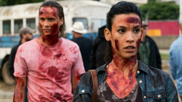 Danay Garcia as Luciana with Nick from 'Fear the Walking Dead.'