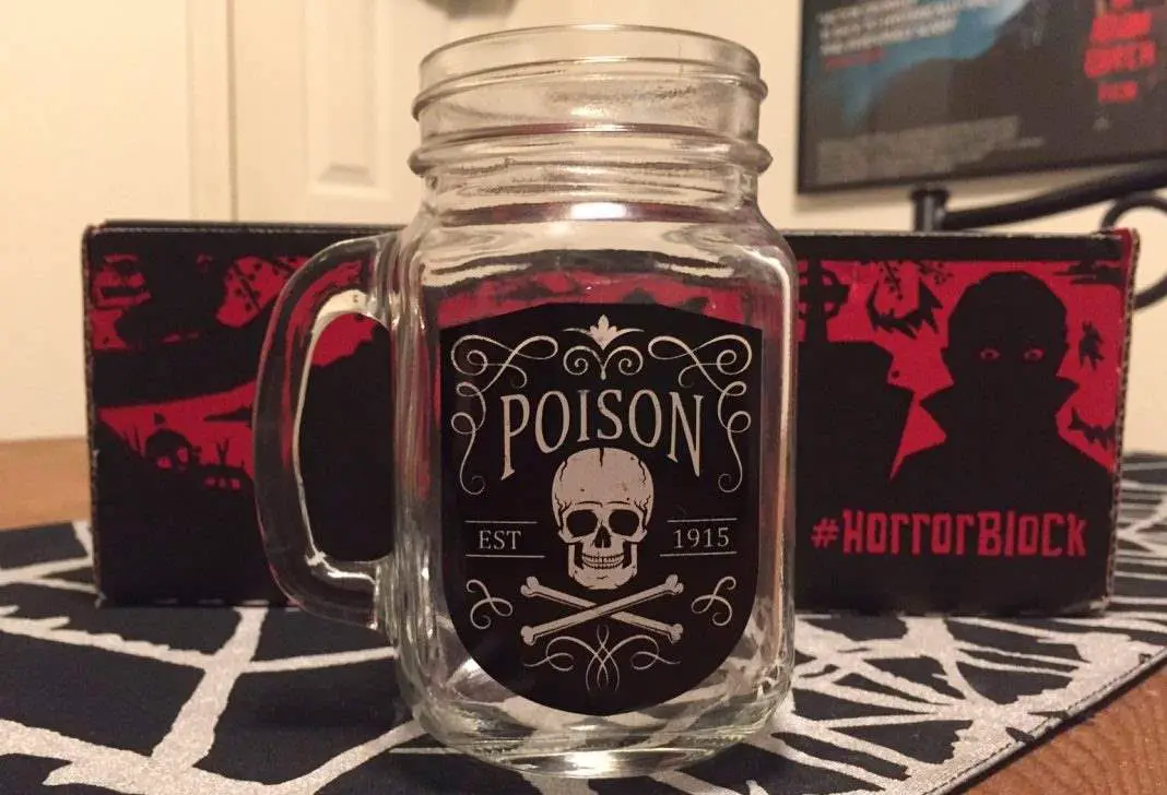 "Poison" mason jar mug - January 2017 Horror Block