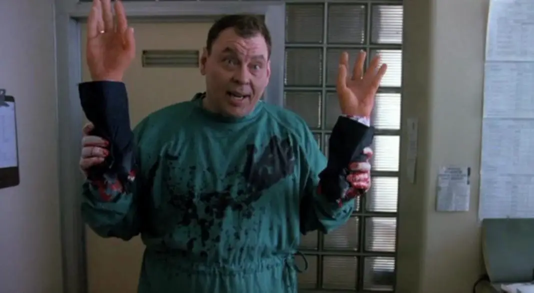 You have to give Larry Drake a hand...or two for his performance as Dr. Giggles. 