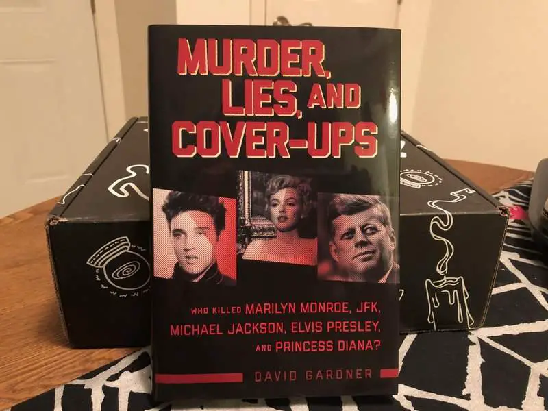 Murder, Lies, and Cover-ups book in the December 2018 Creepy Crate