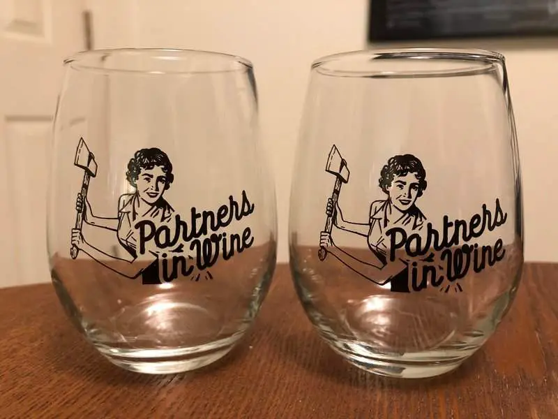 Partners in Wine glasses in February 2019 Creepy Crate