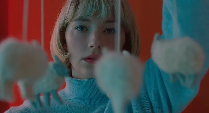 Haley Bennett in Swallow blue