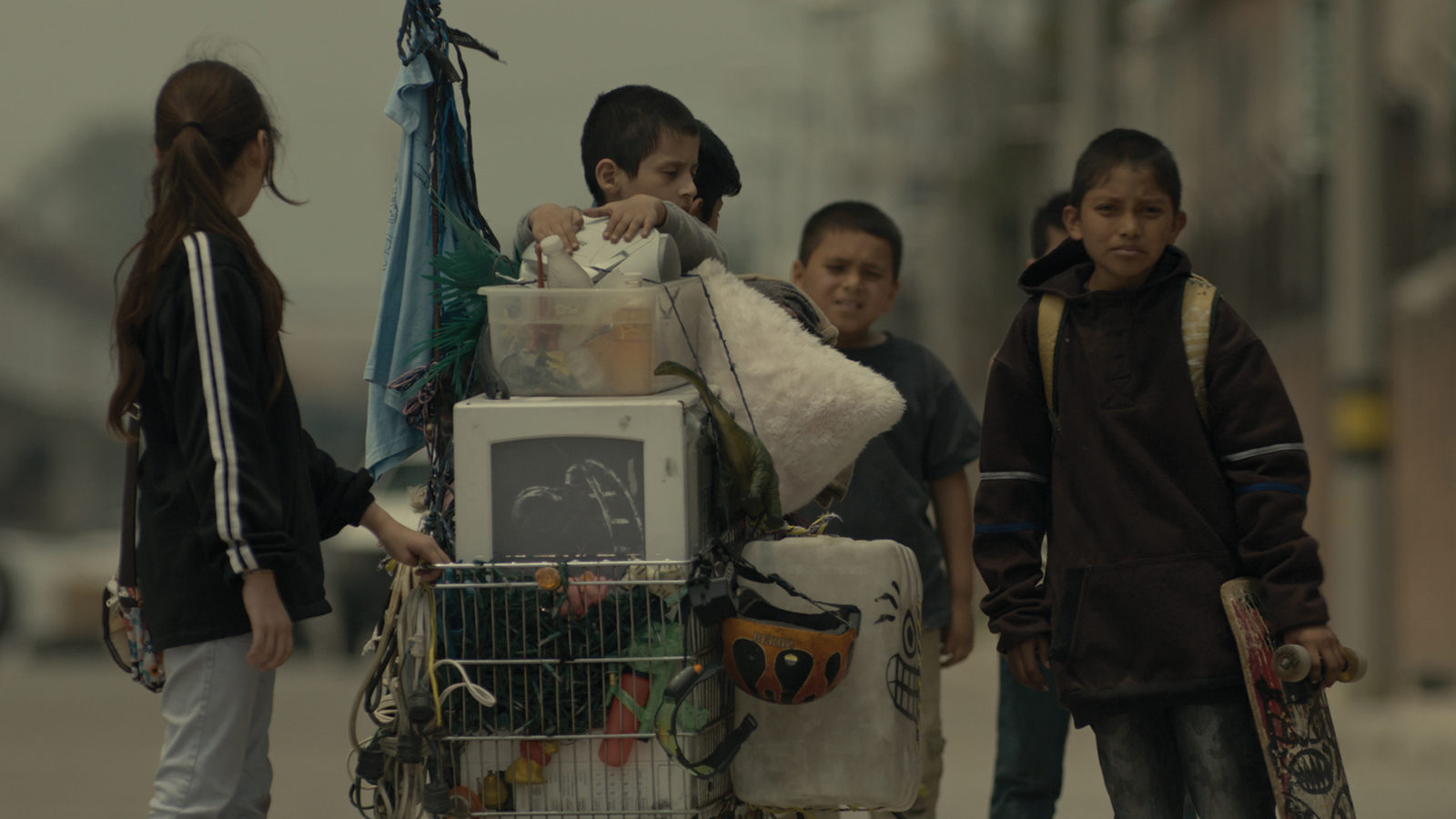 The orphan band walking down the street