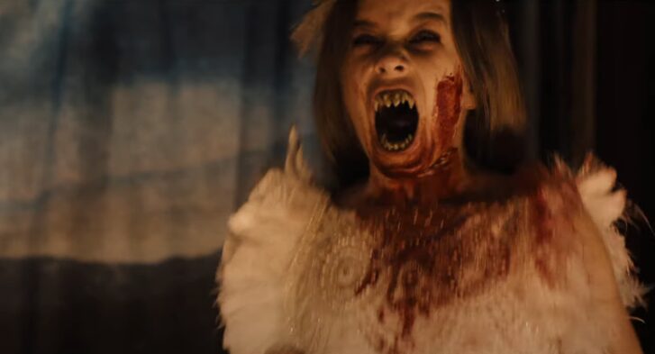 A blood-caked vampire wreaks havoc in 2024's Abigail.