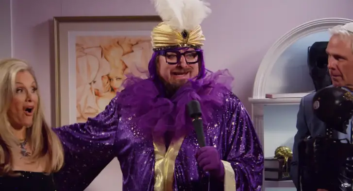 John Brennan, front and center and clad in purple, breaks out into song during the debut episode of the "Up All Night" revival. (Kings of Horror)