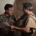 Director Paul Bunnell, left, with actor Aaron Ball on the set of A Blind Bargain.