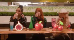 The stars of Forbidden Fruits hit up the shopping mall food court.