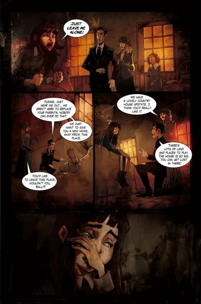 Sally screams to be left alone and cries