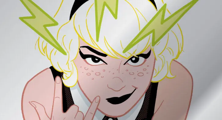 Sabrina works a hex with lighting bolts flying from her fingers