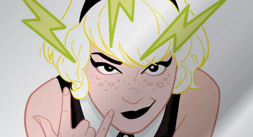 Sabrina works a hex with lighting bolts flying from her fingers